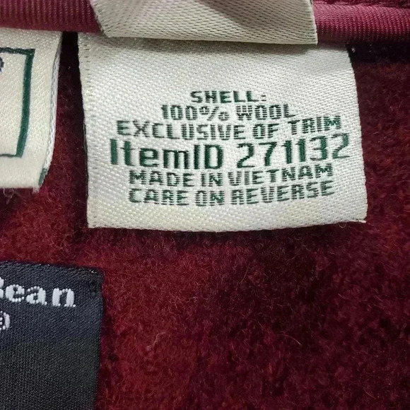 LL Bean Jacket Womens Medium Bellandi Boiled Wool Made In Italy Red Burgundy - Picture 3 of 10